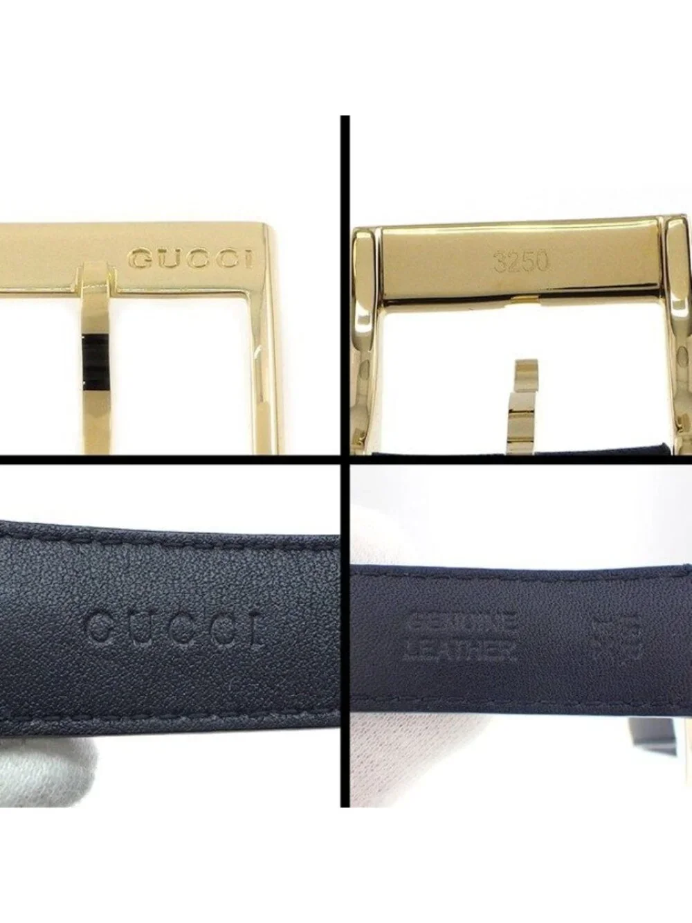 Gucci Watch Timeless 126.4 White Shell Dial Date Back Skew Black Cowhide